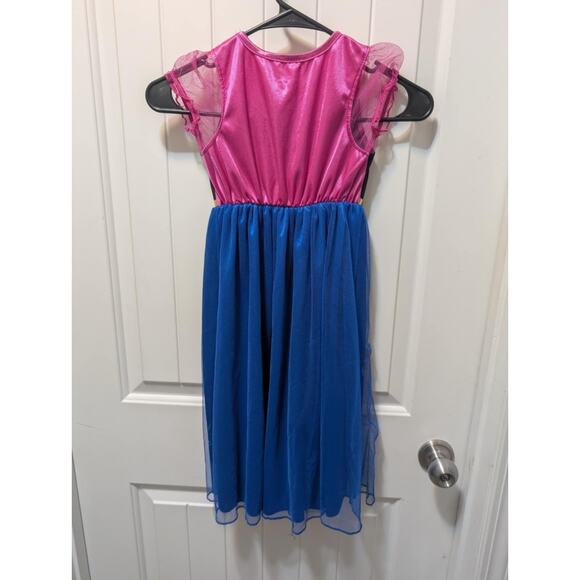 Girls Disney Frozen Princess Anna Blue Fantasy Dress Costume Halloween Size 6 - Picture 4 of 8